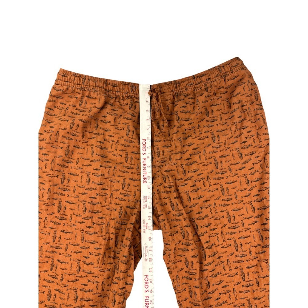 Eddie Bauer Lounge Pants Orange Fish Trout All Over Print Cotton Blend XXL - Picture 4 of 7